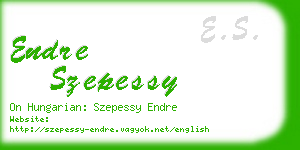 endre szepessy business card